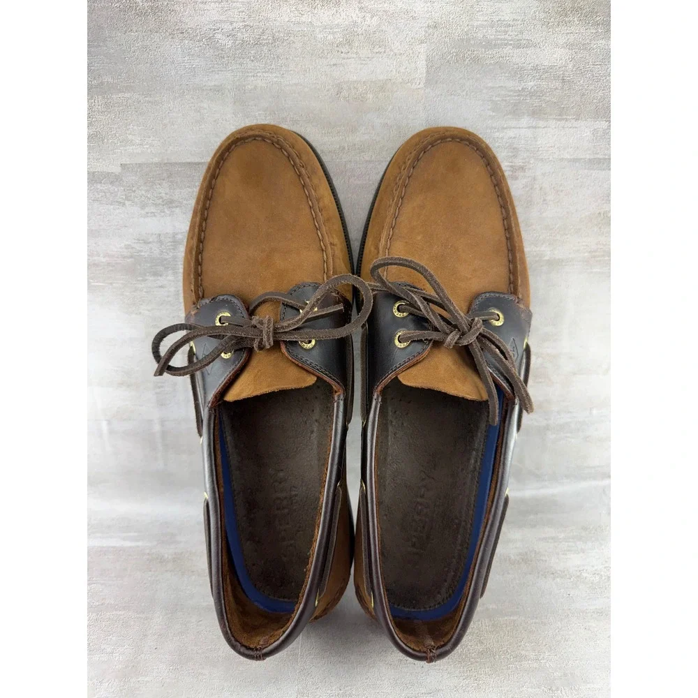 Sperry Top-Sider Men Sz 12W Authentic Original Brown Leather Boat Shoes 0195412